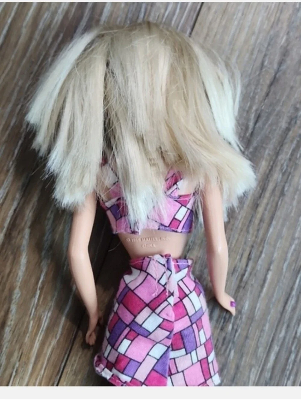 Vintage Hip To Be Square Barbie Doll Pink Purple Dress